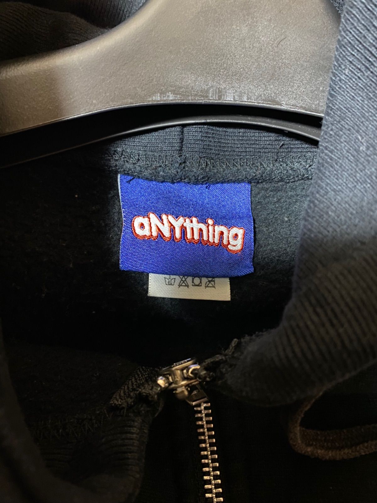 anything エニシングジップアップパーカー パーカーXL ブラック 
