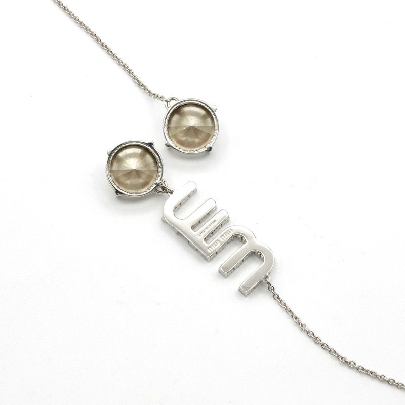 ミュウミュウ MIUMIU ネックレス ペンダント チョーカー シルバー