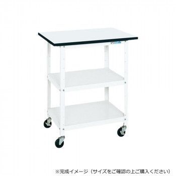 サカエ 一人用作業台移動式 ポリエステル天板 750×500×860mm PHR-075PEW