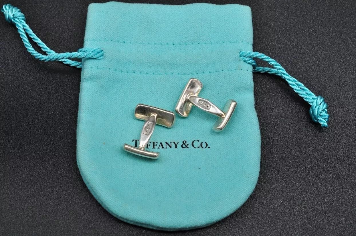Tiffany & Co. 返ら チェッカーパターン カフリンクス