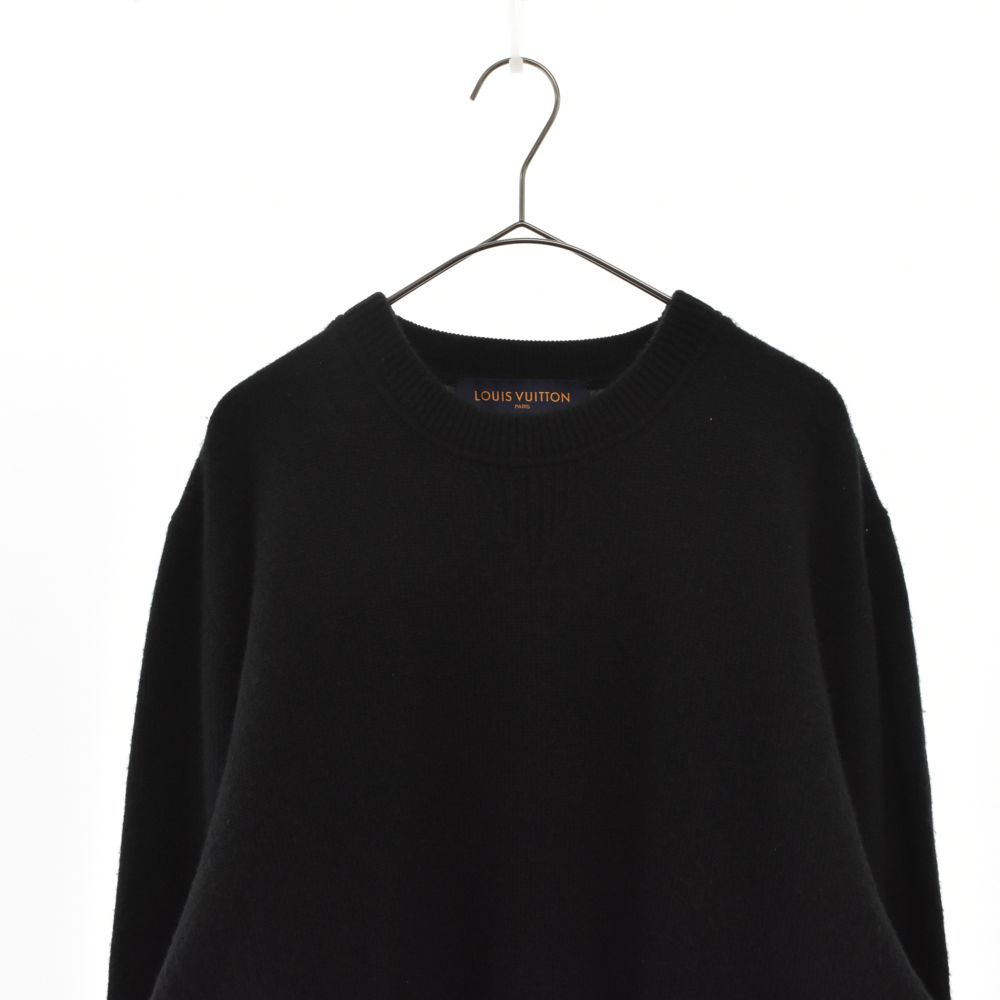 超美品LV ブラック ロゴセーターLサイズ LOUIS VUITTON (ルイヴィトン) 19AW/ モノグラム 背面ロゴ