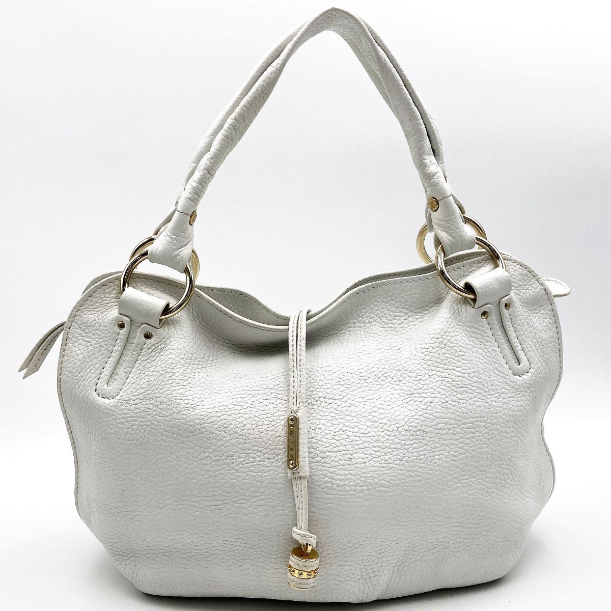 【極美品】セリーヌ トロッター　白　ショルダー 極美品】セリーヌ トロッター 白 ショルダー