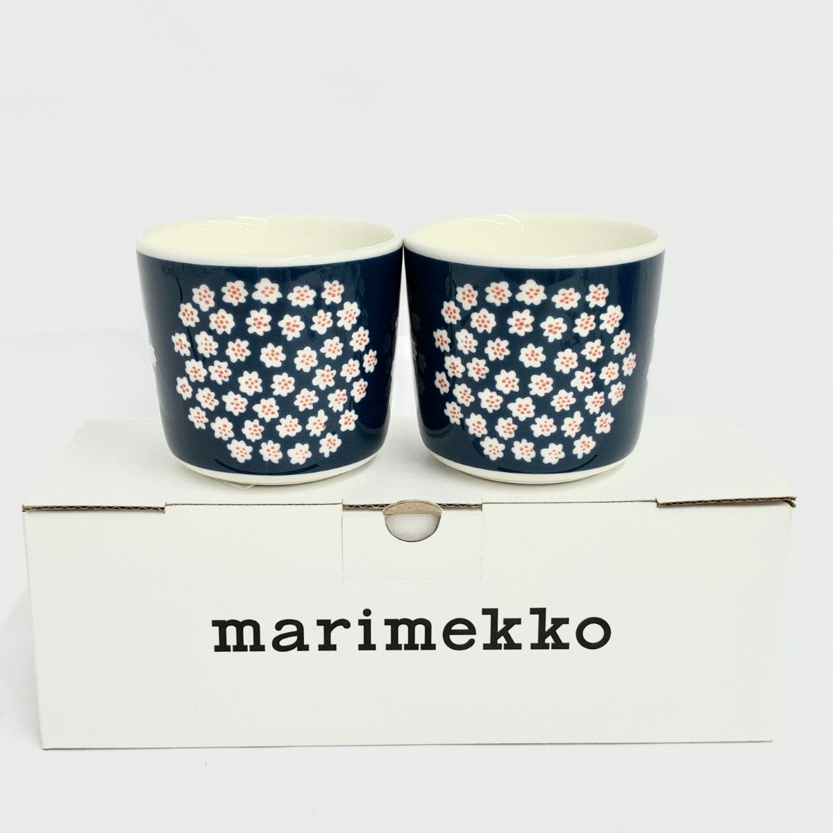 新品同様 marimekko マリメッコ ラテマグ 2客セット 箱付き ダークブルー プケッティ 240001087945 - メルカリ