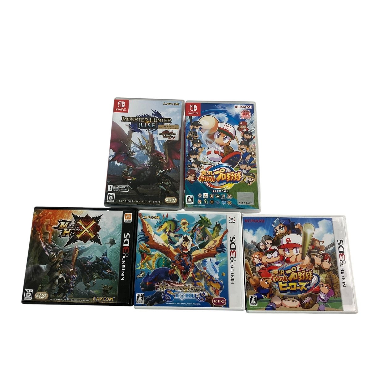 KONAMI CAPCOM switch 3DS ゲームソフト 5点セット モンハン パワプロ N10007906