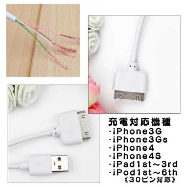 iPhone4 iPad iPod 充電ケーブル 旧型 Dock 充電器ドックコネクタ iPhone4 4S 充電ケーブル 30ピン 30pin Dock 同期 通信 100cm iPhone3 コネクタ USB cable  　　RD01-927