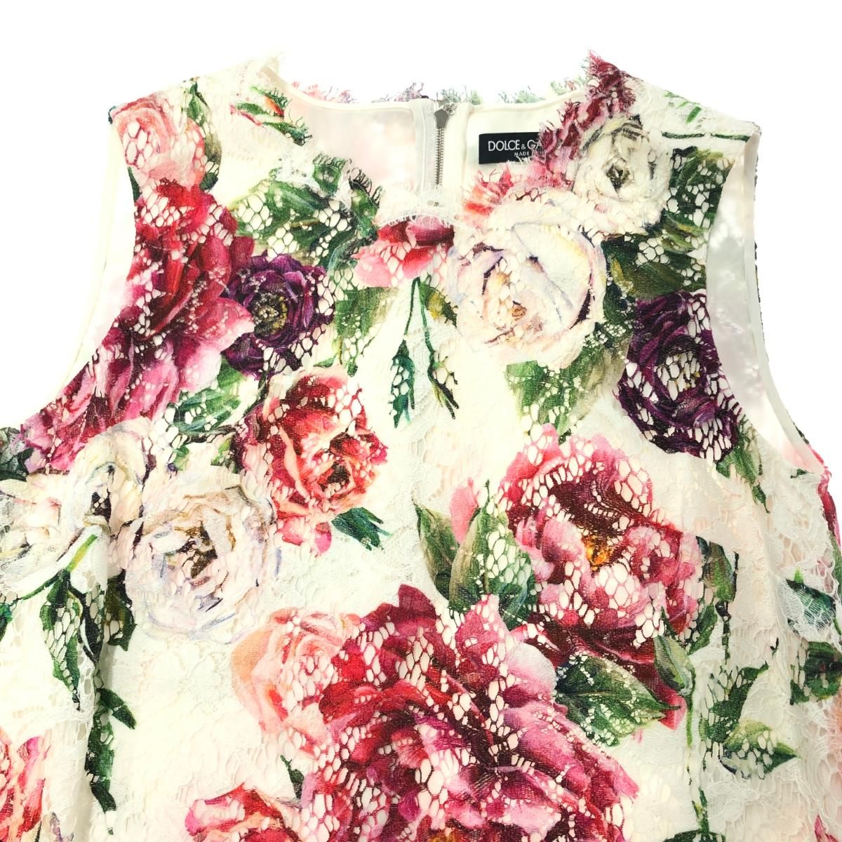 DOLCE&GABBANA フラワープリント ノースリーブワンピース 未使用品 D＆G ドルチェ&ガッバーナ フラワープリント