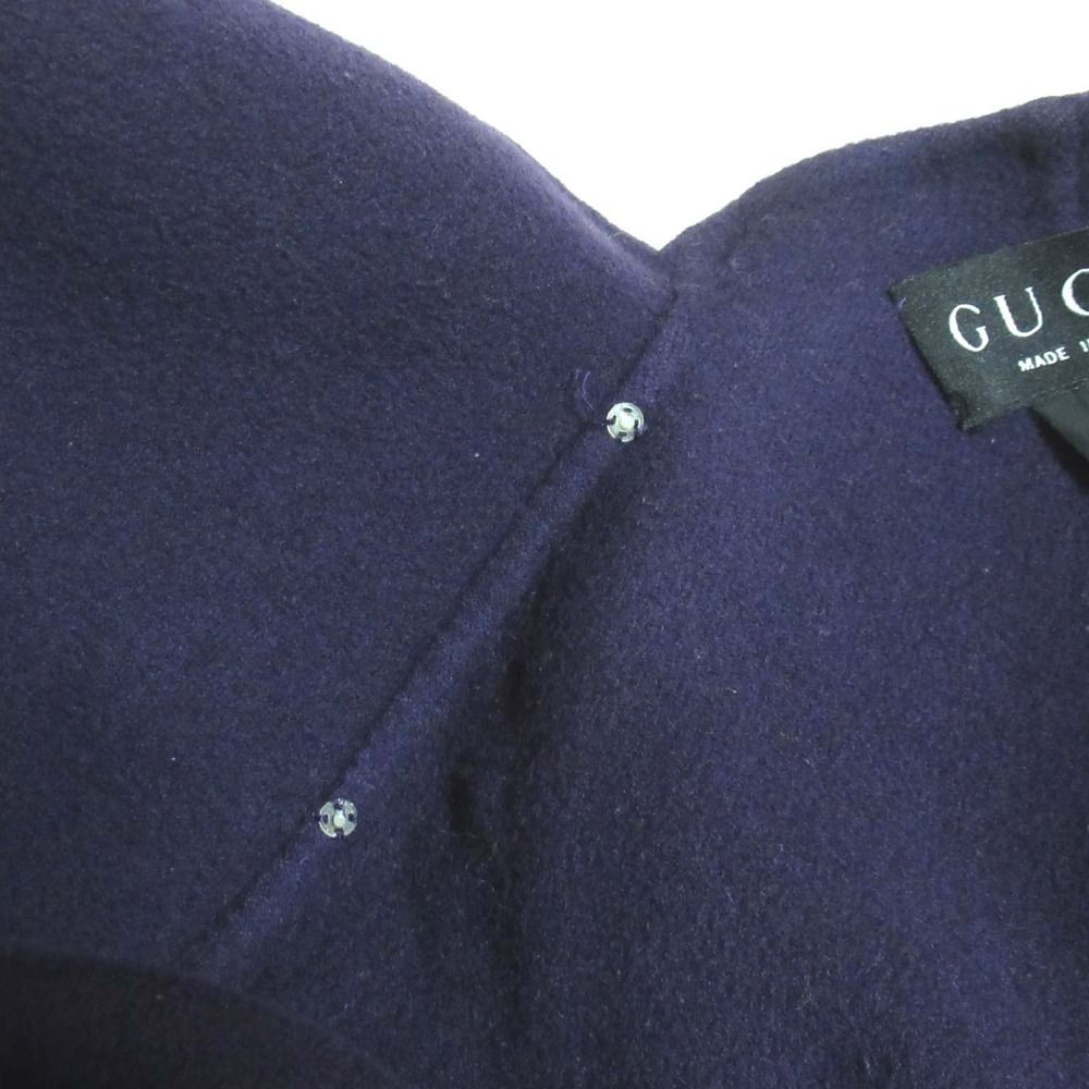GUCCI - 美品 GUCCI グッチ トムフォード期 ウール カシミヤブレンド 金ボタン くるみボタン オーバーサイズ コート 44サイズ パープル レディース 古着 中古 USED 美品 GUCCI グッチ トムフォード期 ウール カシミヤブレンド 金