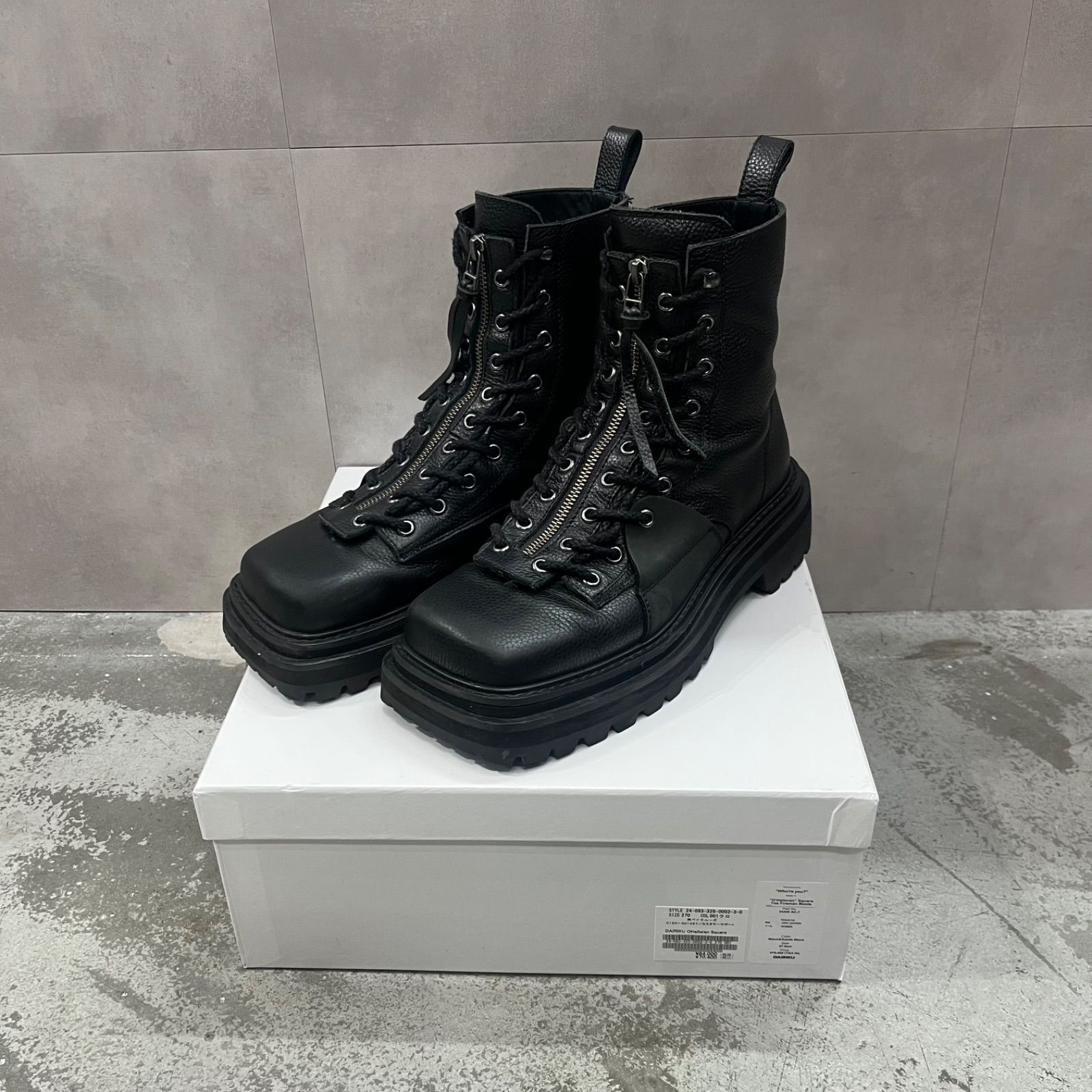 k*y様 【24AW】DAIRIKU / Square Toe Fireman 24AW】DAIRIKU / Square Toe Fireman Boots