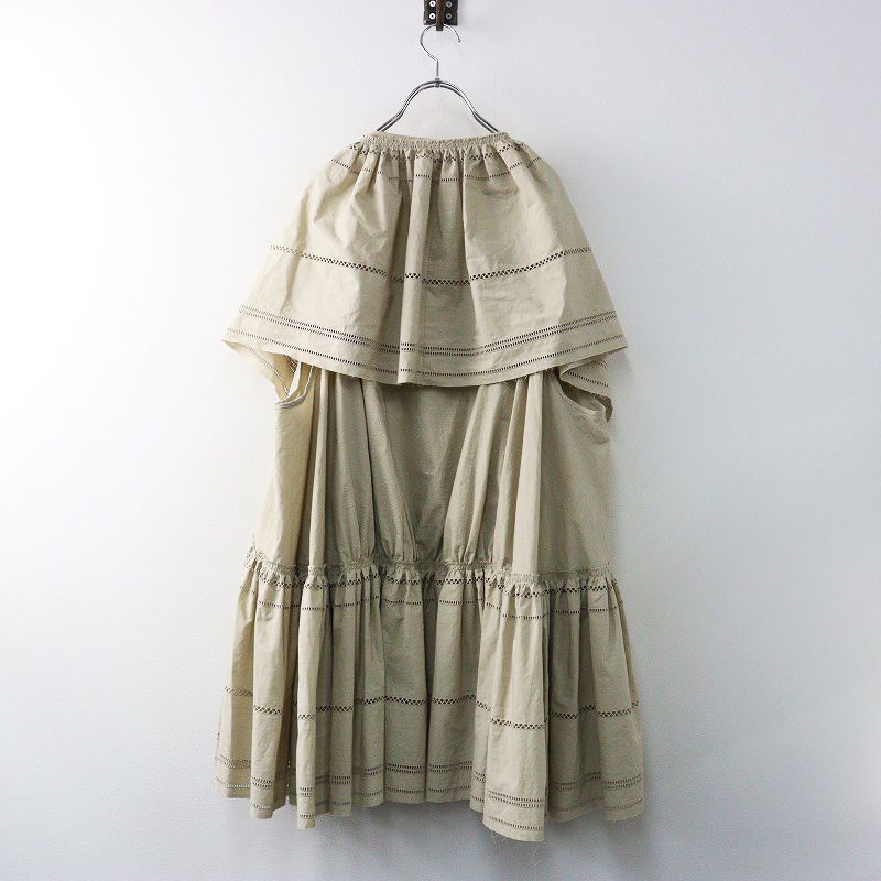 2025SS エバゴス ebagos Summer Break フリルジレ タイプライター硫化トリプルウォッシュ レースベスト ベージュ 2400014601787