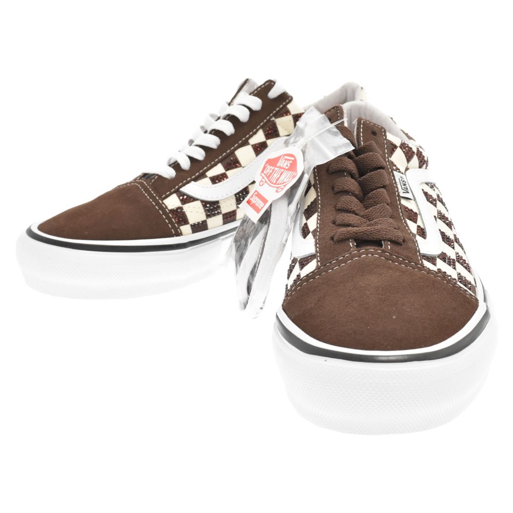 SUPREME (シュプリーム) ×Swarovski ×Vans Old Skool Brown ×スワロフスキー ×バンズ オールドスクール  ローカットスニーカーブラウン US8.5/26.5cm - メルカリ