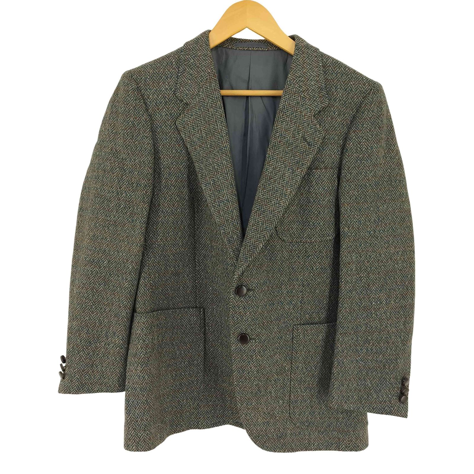 アクアスキュータム AQUASCUTUM OF LONDON アクションプリーツ ウールツイード2Bテーラードジャケット メンズ  94AB4