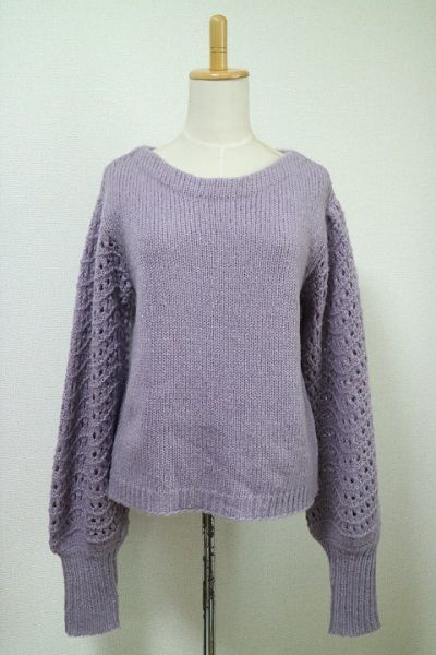 Merlette マーレット セーター レース クルーニット KNIT パープル