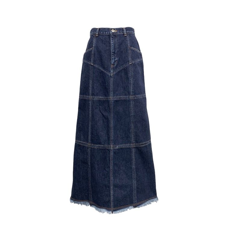 2024AW FETICO フェティコ DENIM SLIT MAXI SKIRT 十字スリットデニム