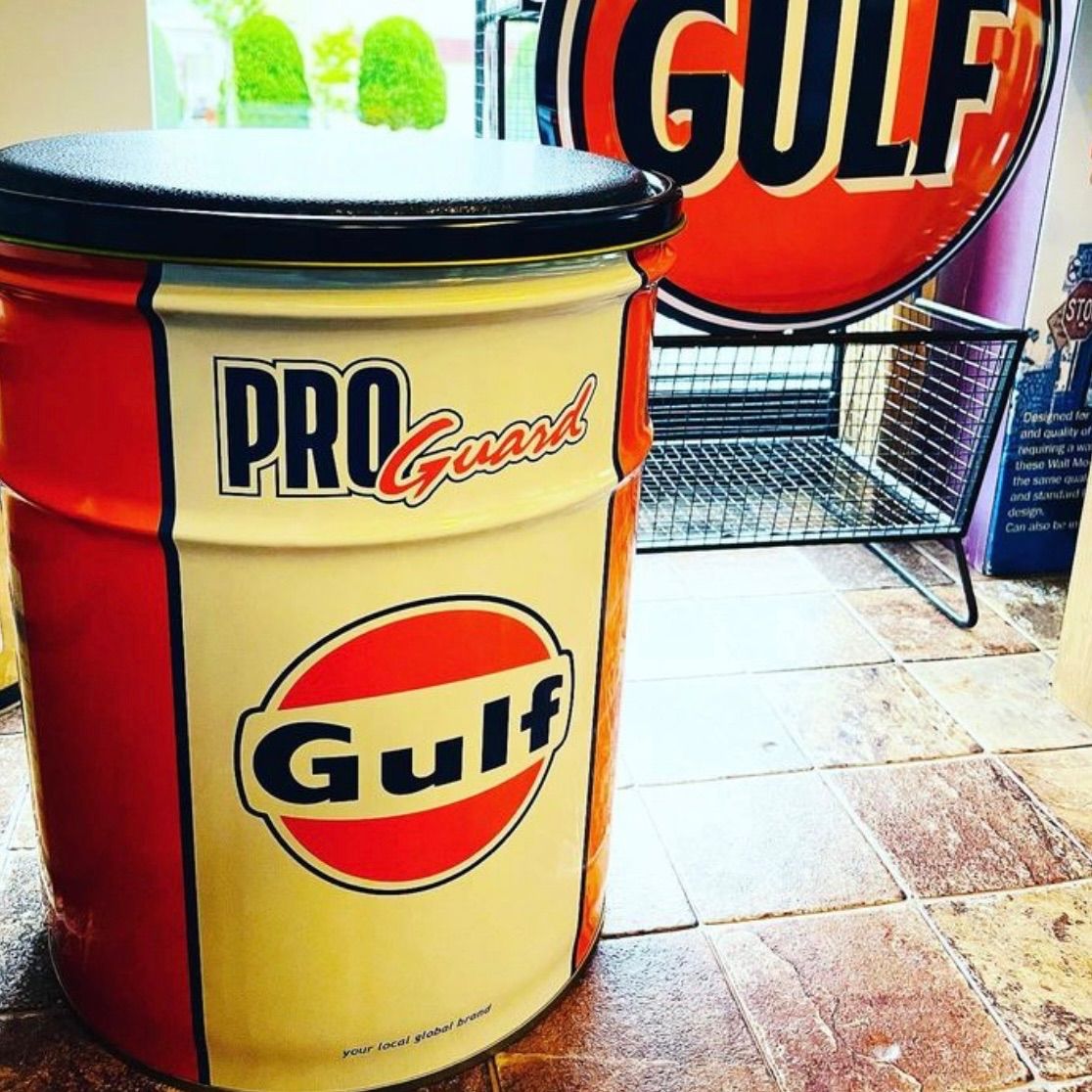 在庫限り】新品 🇺🇸 オイル缶 ペール缶スツール 丸椅子【GULF