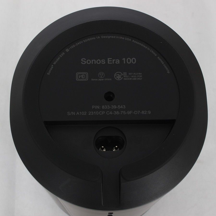 【美品】Sonos Era 100 E10G1JP1BLK ブラック スマートスピーカー AirPlay2対応 Wi-Fi対応 ソノス 本体 ボーナスストア+5％【美品】Sonos Era 100 E10G1JP1BLK ブラック