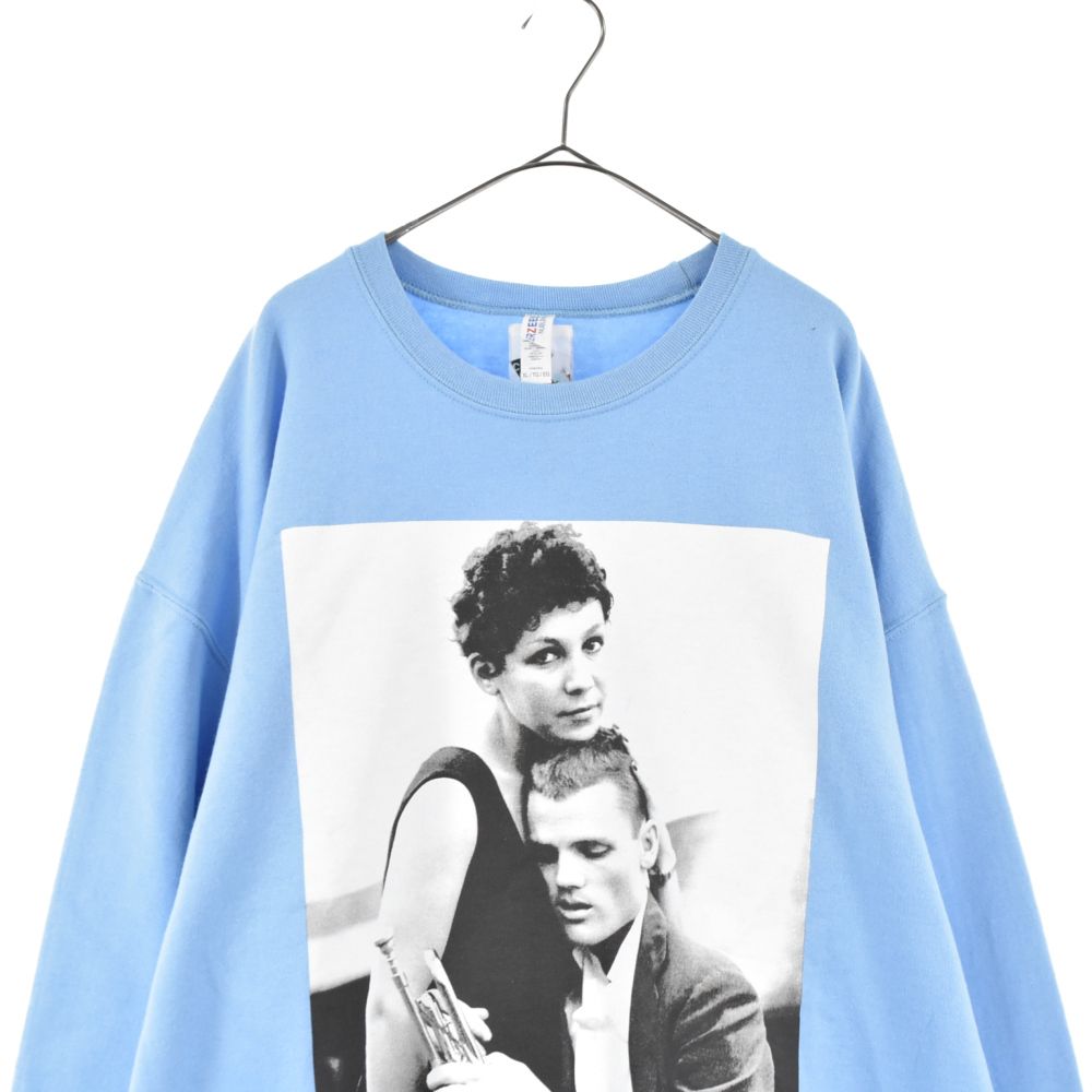 WACKO MARIA ワコマリア スウェット サイズ:XL 22SS CHET BAKER チェット・ベイカー クルーネック スウェットシャツ SWEAT SHIRT TYPE-3 ブルー トップス トレーナー コラボ 【メンズ】