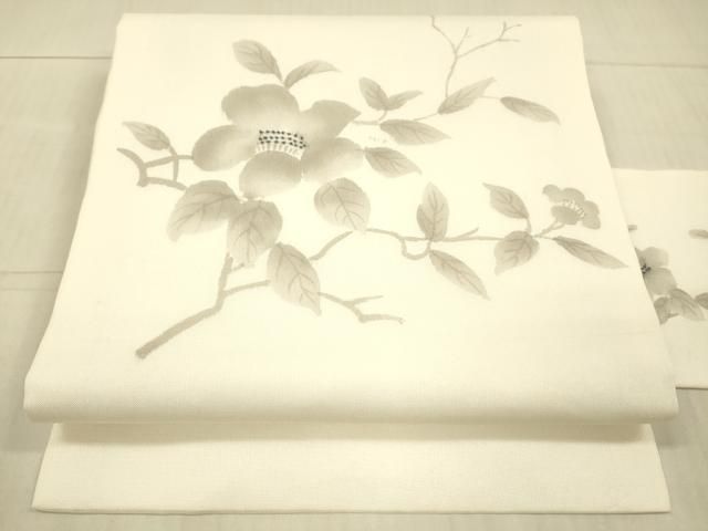 平和屋着物＊夏物 九寸名古屋帯 手描き 枝花文 正絹 DAAY8010cm