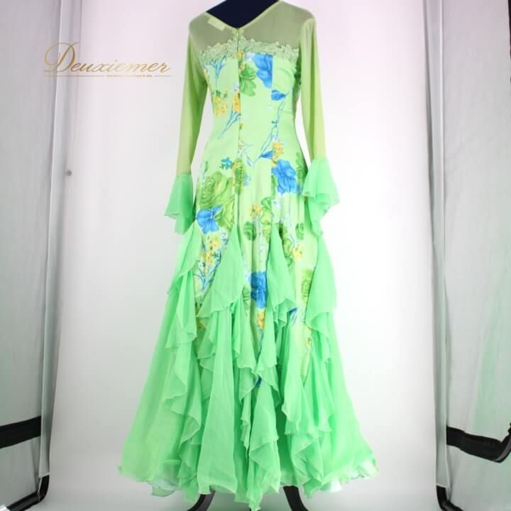 【美品 社交ダンス衣装】ワンピース ドレス prima boutique 黄緑 美品 社交ダンス衣装】ワンピース ドレス prima boutique 上品