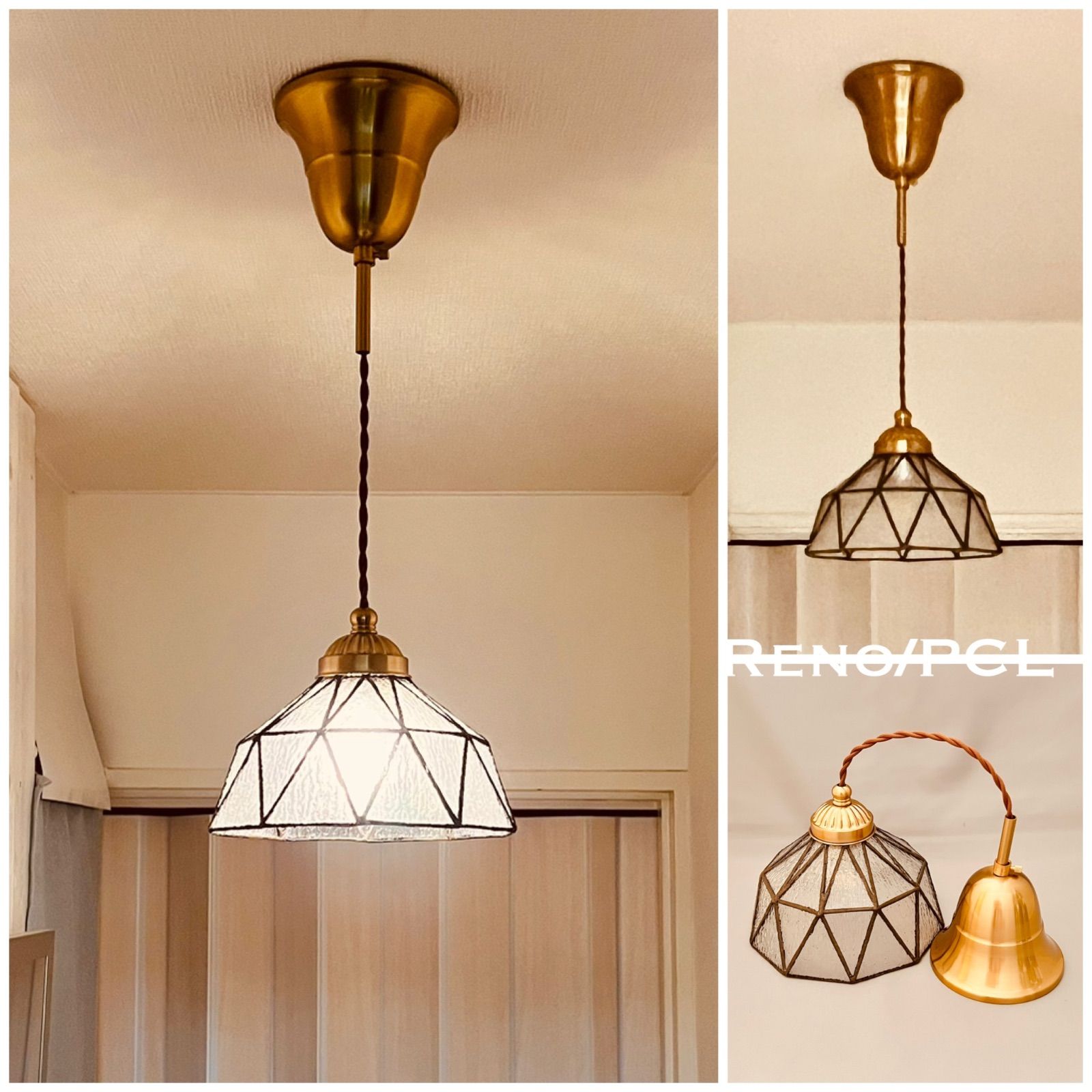 1960年代 スウェーデン製 ガラス ペンダントランプ 緑 1960年代 家具