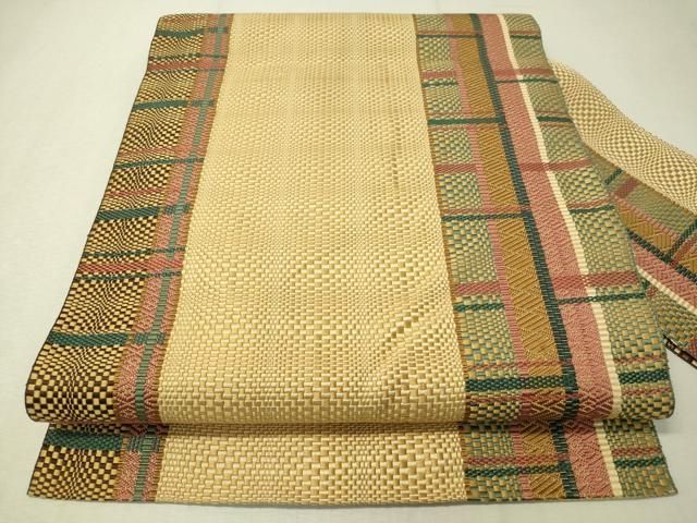 平和屋着物○本場筑前博多織 八寸名古屋帯 吉祥間道 正絹 逸品  