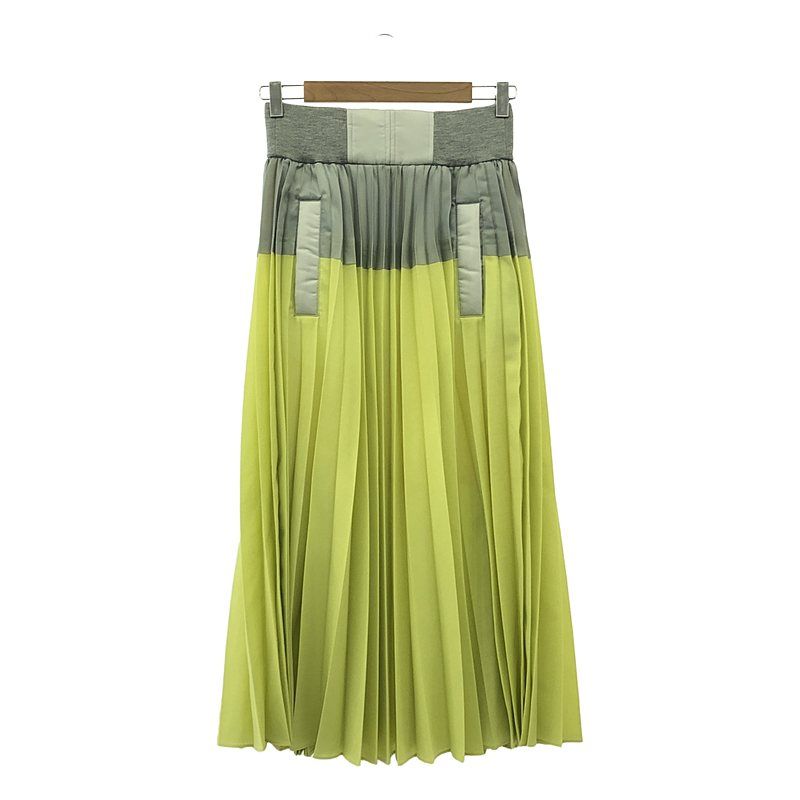 sacai | サカイ | 2025SS | Suiting Skirt プリーツ 切替 ロングスカート | 1 | グレー | イエロー | レディース
