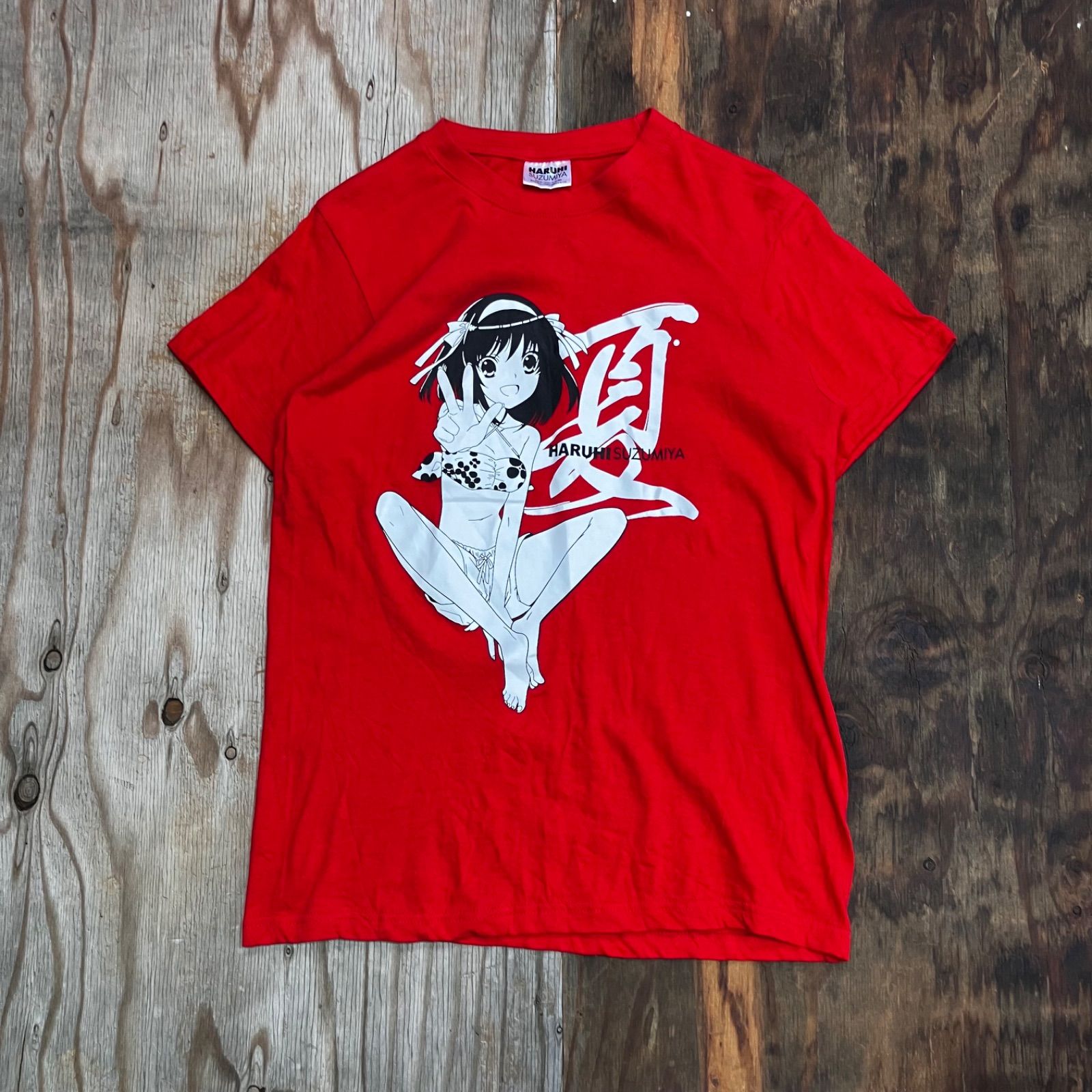 HARUHI SUZUMIYA 涼宮ハルヒ Tシャツ レッド 月刊少年エース