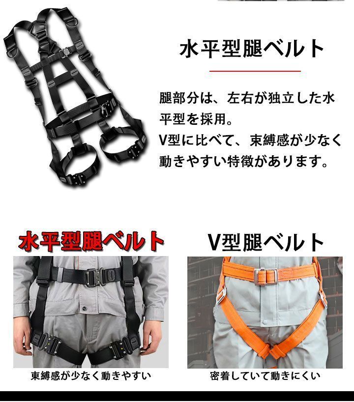 フルハーネス セット 安全帯　伸縮式　ランヤード付き 2丁掛け 即納・収納袋付フルハーネス セット 安全帯 墜落制止用