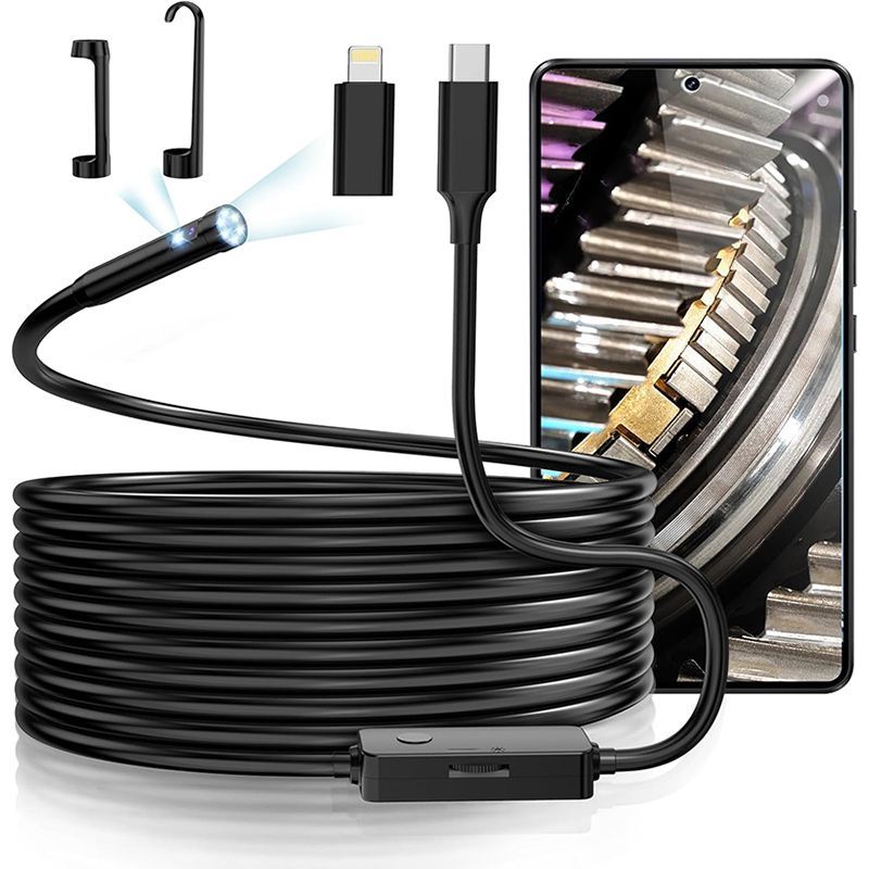 3つカメラ ファイバースコープ ケーブル長5m 内視鏡カメラ スネーク