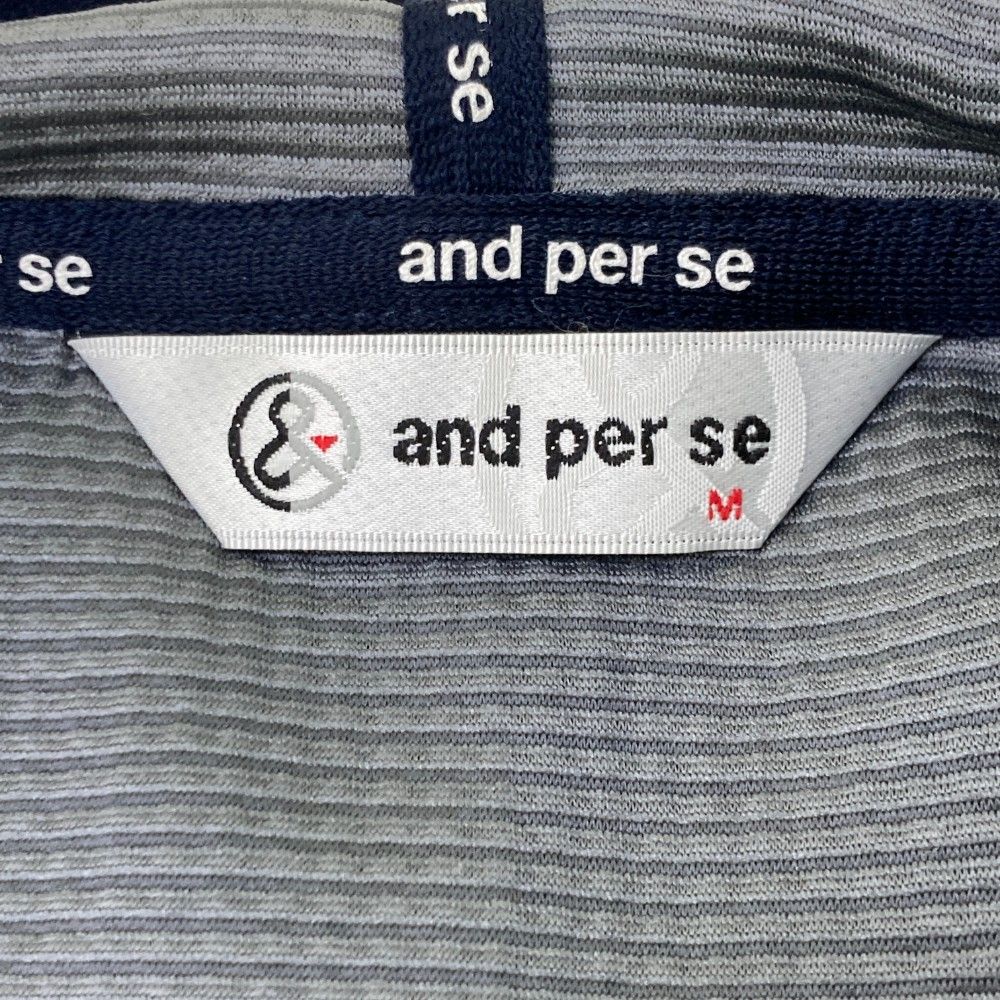 and per se ニットジャケット M サイズ：M AND PER SE アンパスィ ニットジャケット グレー系