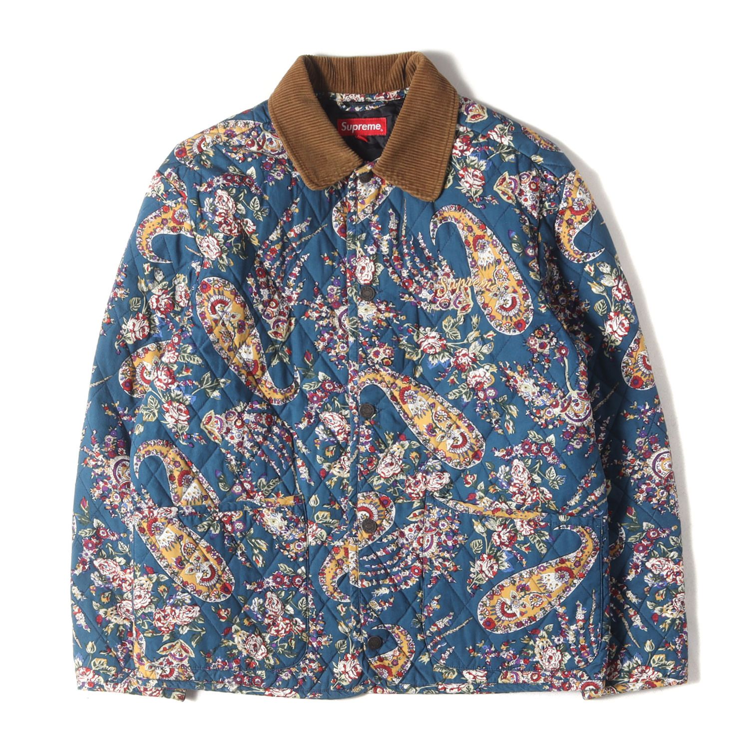 Supreme シュプリーム ジャケット サイズ:S ペイズリー柄 キルティング ジャケット (Quilted Paisley Jacket)  ネイビー 紺 アウター ブルゾン 上着【メンズ】 - メルカリ