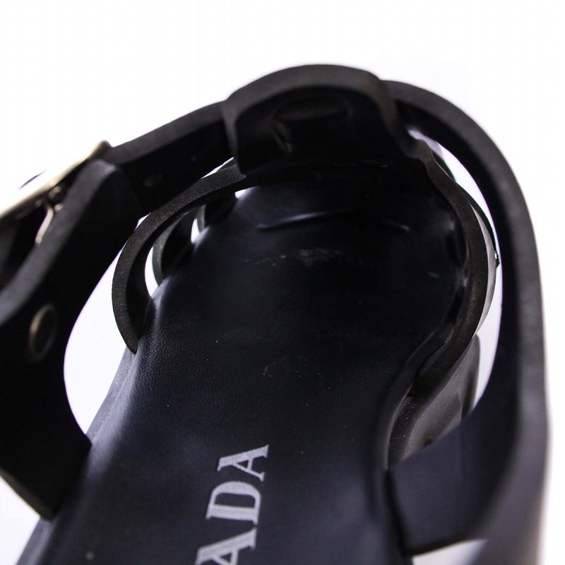 PRADA モノリス　グルカサンダル　厚底　サイズ7 ブラック　国内正規品 中古・古着通販】PRADA (プラダ) プラダ モノリス ラバー