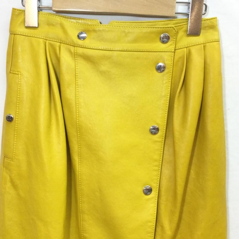 COACH コーチ スカート ひざ丈スカート レザースカート 羊革