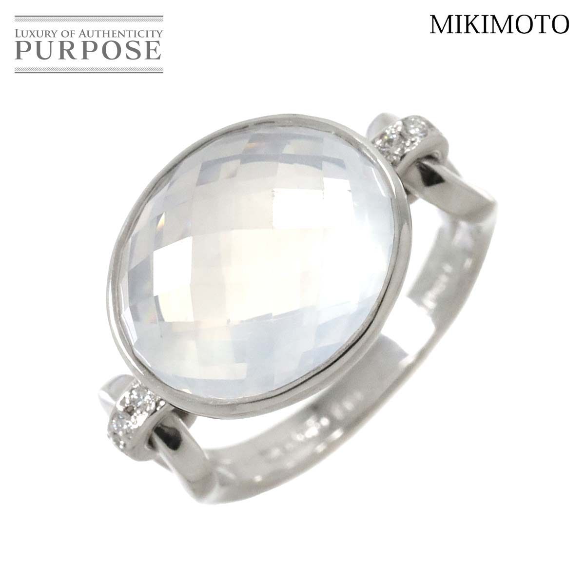 ミキモト MIKIMOTO 12号 リング ムーンストーン ダイヤ 0.09ct K18 WG ホワイトゴールド 750 指輪 Moonstone  Ring 90250324 - メルカリ