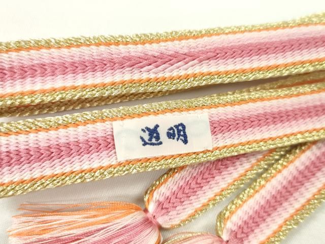 平和屋本店□極上 有職組紐道明 帯締め 鎌倉組 水鏡 紅 金糸 宮内庁