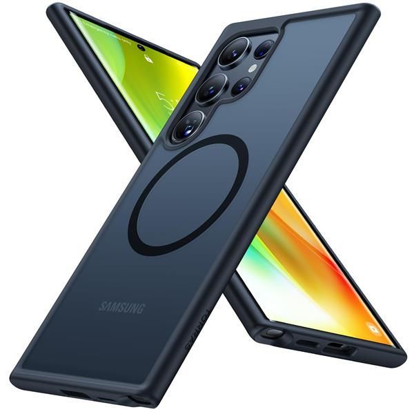 【米軍規格！進化マグネット】TORRAS Galaxy S24 Ultra 用 ケース マグネット搭載 ワイヤレス充電 半透明 マット 黄ばみなし マグセーフ対応 ギャラクシー s24 ultra ケース Guardian-Mag ブラック