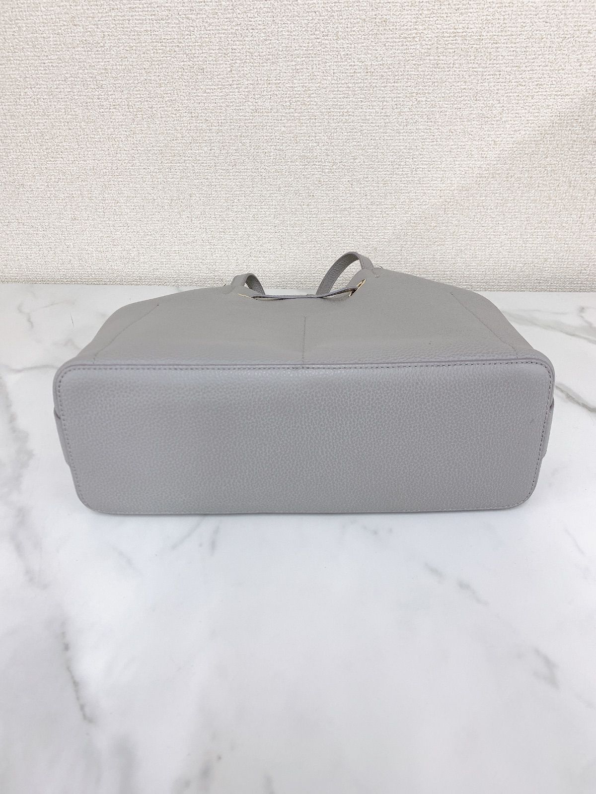 ☆ FURLA フルラ コスタンザ グレー 水色 トートバッグ 巾着バッグ シボ革【バッグ】【2】