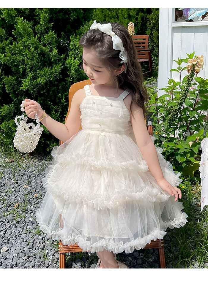 子供服 ワンピース ドレス 姫服 キッズ 女児 小学生 キッズ 可愛い  おしゃれ カジュアル キャミワンピ  発表会 結婚式 音楽会 演奏会  90cm 100 子供服 女の子 チュール ワンピース