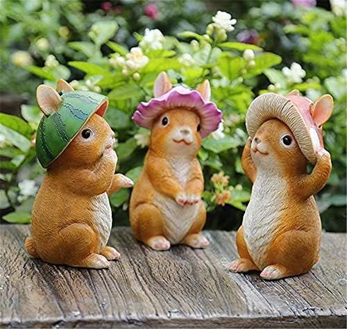 樹脂 置物 童話シリーズ 飾り 春日のかわいい風 ウサギ ガーデンオーナメント (3種セット) 超お得 crafts Champion