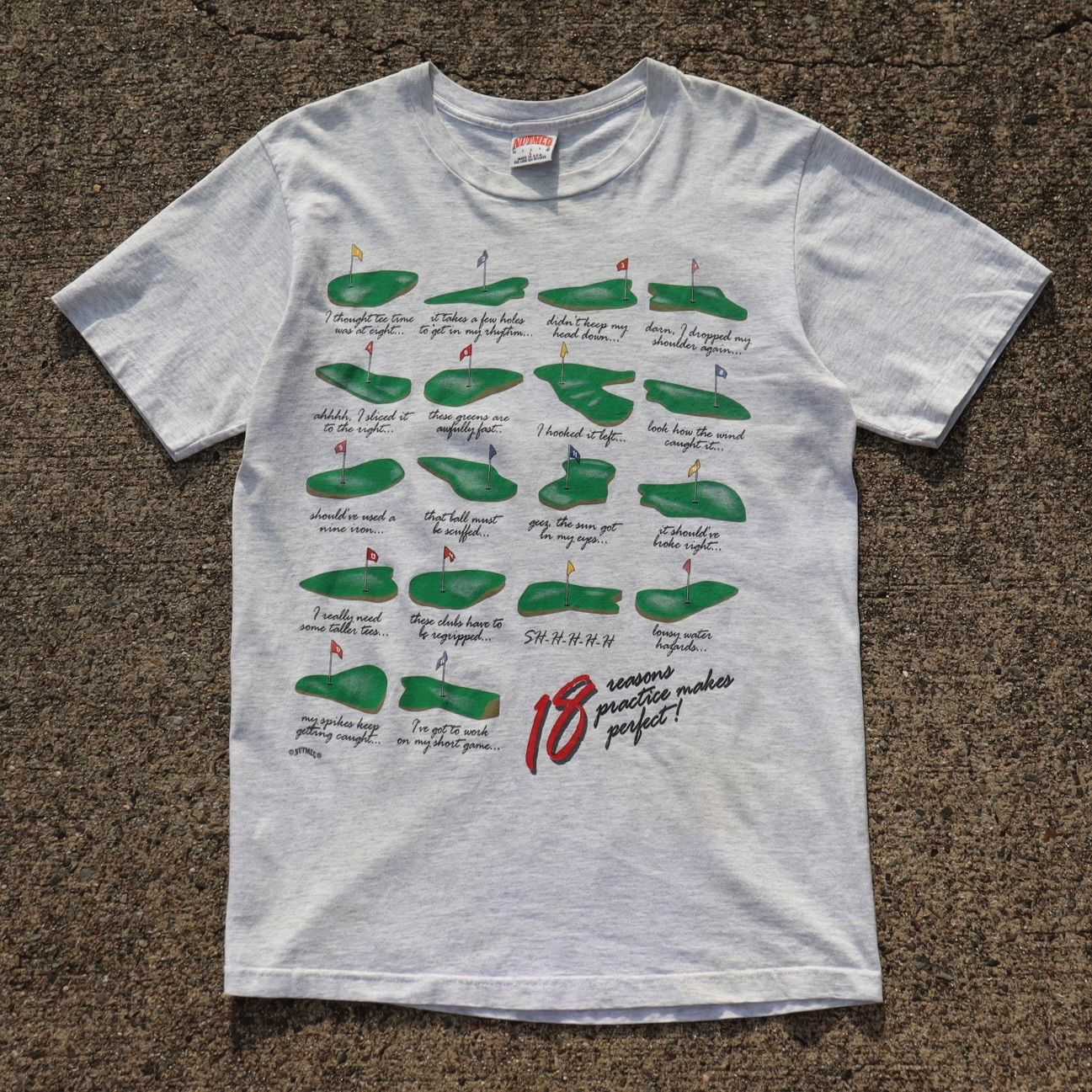 90s ゴルフボール プリントTシャツ USA製 未使用 デット 生成り レア 90's Design Print Tee 