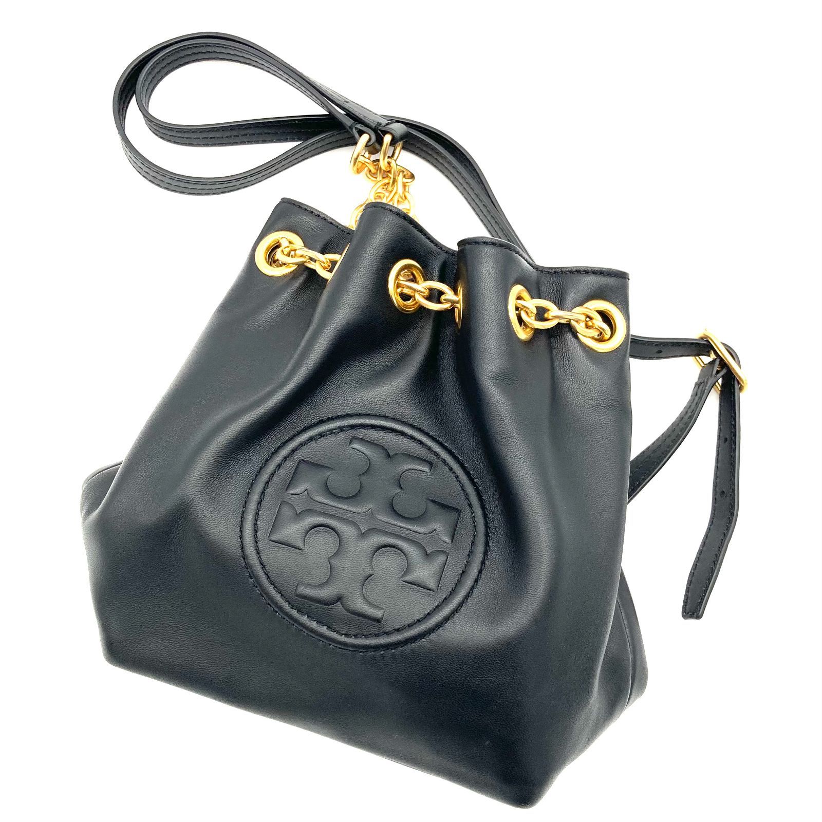 ▽TORY BURCH/トリーバーチ 巾着型ミニリュックサック バッグ ブラック