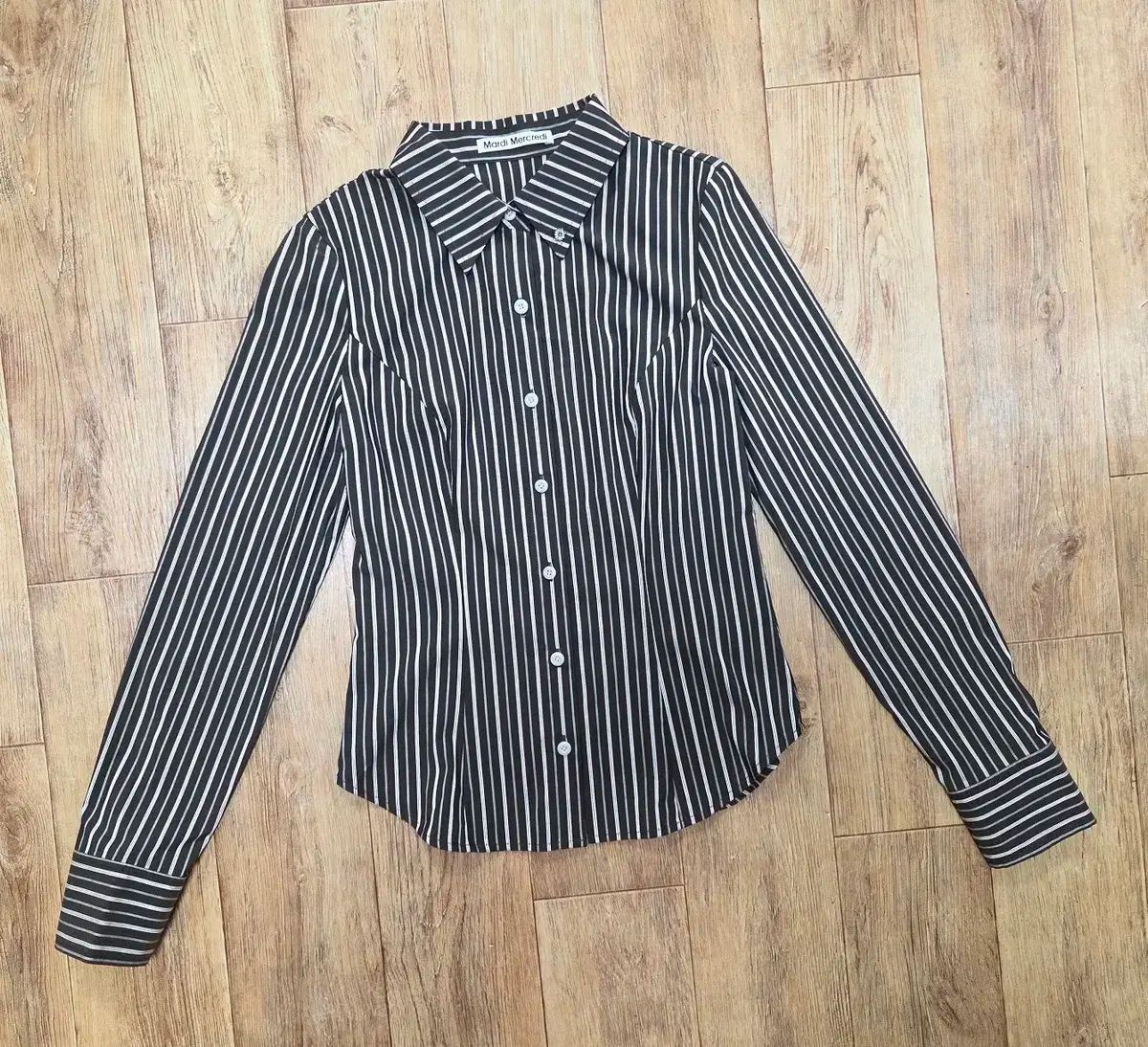 マルディメルディ ( Mardi Mercredi ) ストライプ スリムシャツ