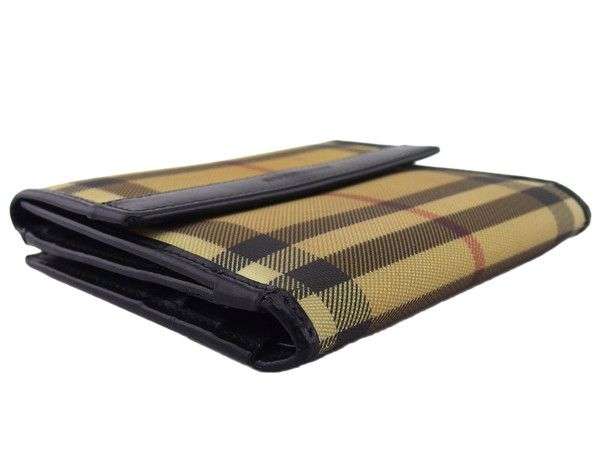 BURBERRY バーバリー 二つ折り財布 レザー ノバチェック ブラック Burberry バーバリー 二つ折り財布 ノバチェック PVC レザー