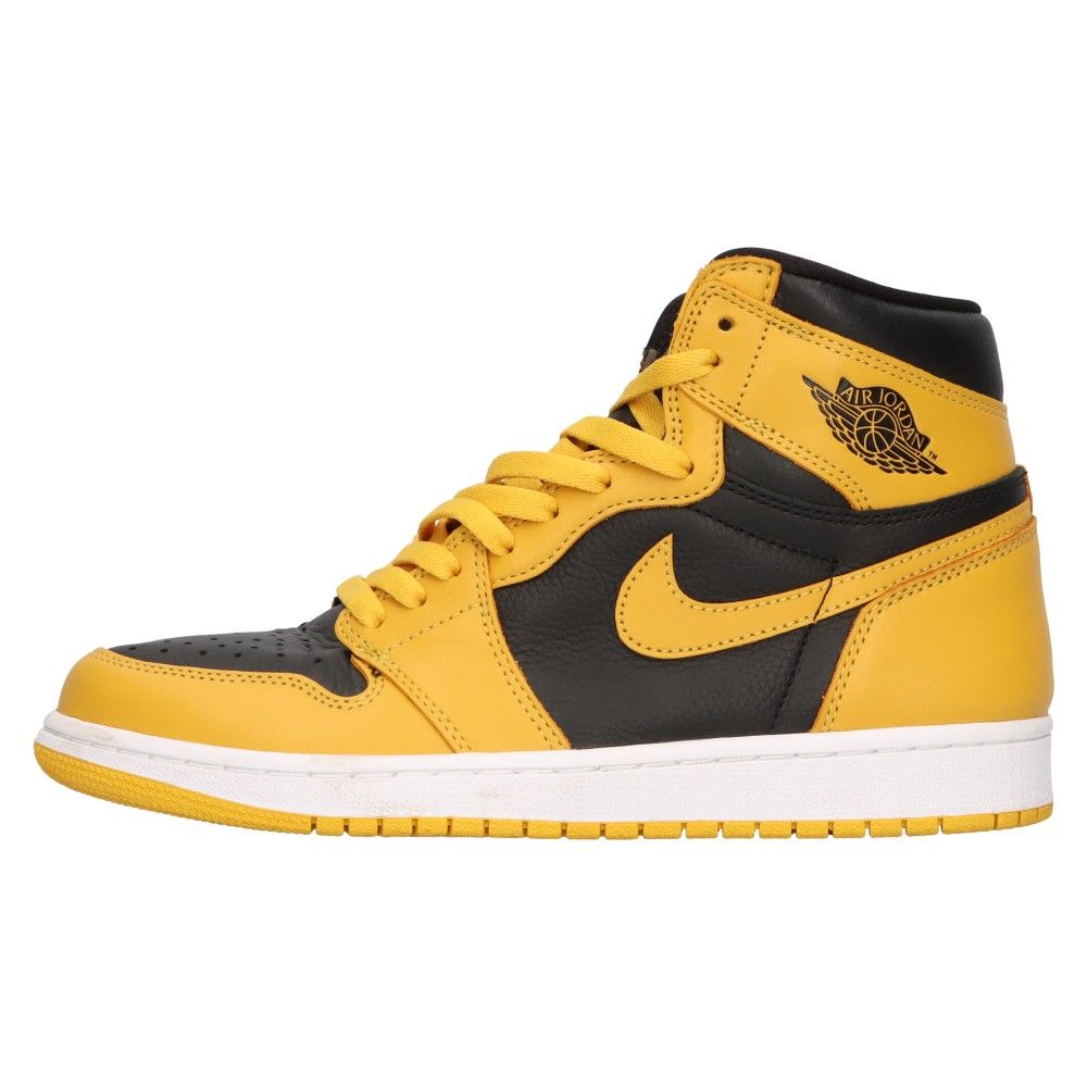 NIKE (ナイキ) AIR JORDAN1 RETRO HIGH OG POLLEN エアジョーダン 1 レトロ パラン ハイカットスニーカー ブラック/イエロー US8.5/26.5cm 555088-701