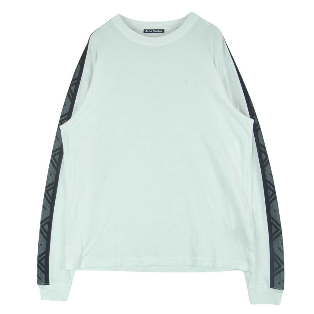 ACNE STUDIOS アクネストゥディオズ FA-UX-TSHI000057 袖テープ フェイス パッチ 長袖 Tシャツ ホワイト系 M【中古】