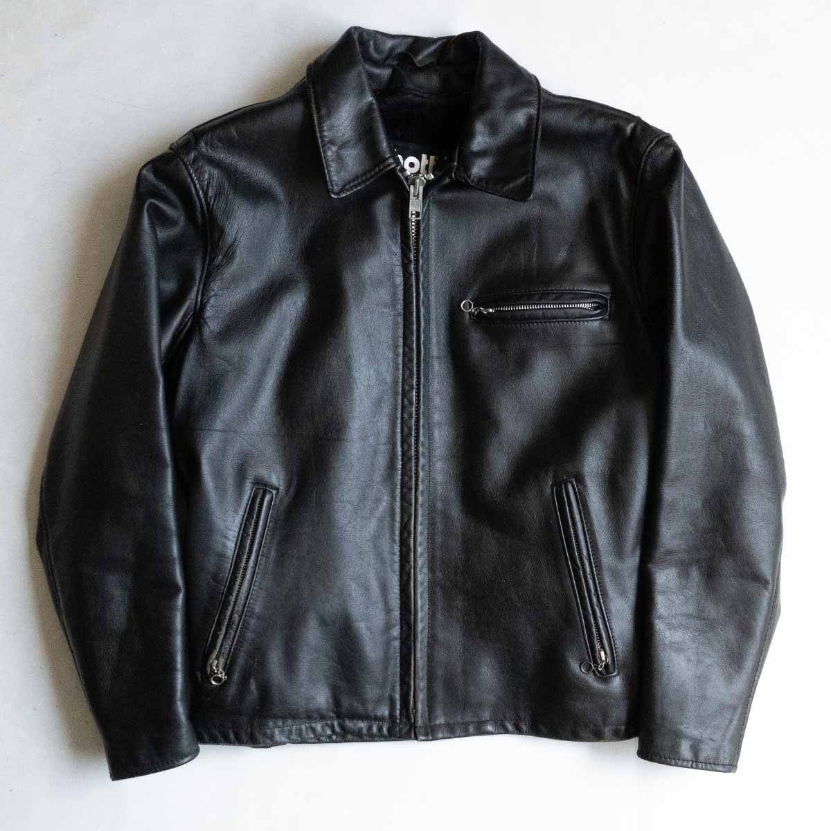 雰囲気抜群】SCHOTT【643/シングルライダースジャケット】38 襟
