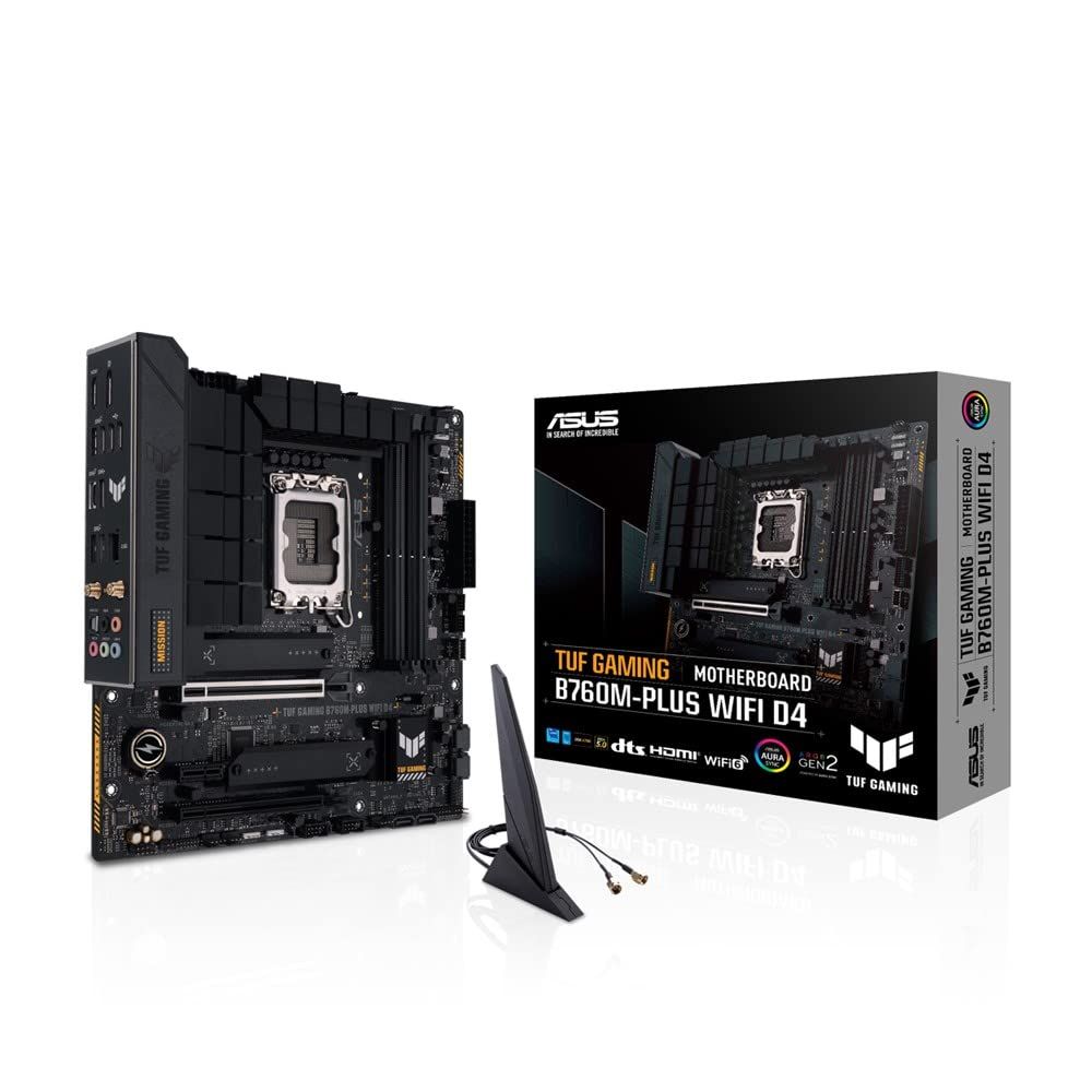 ASUS INTEL 第13.12世代 LGA1700 対応 B760M 搭載 マザ―ボード TUF GAMING B760M-PLUS WIFI D4 | 正規代理店品 Micro ATX 単品