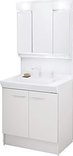 LIXIL リクシル INAX 洗面化粧台 セット V1シリーズ シングルレバー洗髪シャワー水栓 扉タイプ 寒冷地仕様 ホワイト 間口750mm V1N1-755SYN|VP1H - 3面鏡全収納タイプ LED くもり止めコート MD7X3-753TYJU
