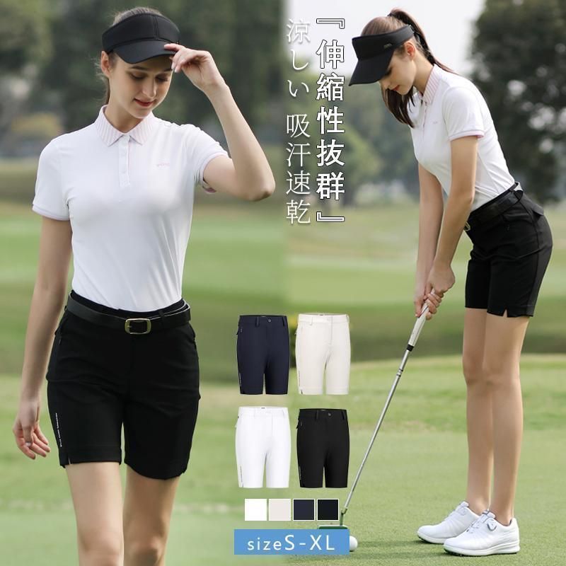 ゴルフショートパンツ レディース ゴルフウェア ストレッチ生地 レディース ゴルフハーフパンツ ゴルフパンツ 半ズボン ハーフパンツ 無地 TCdF501