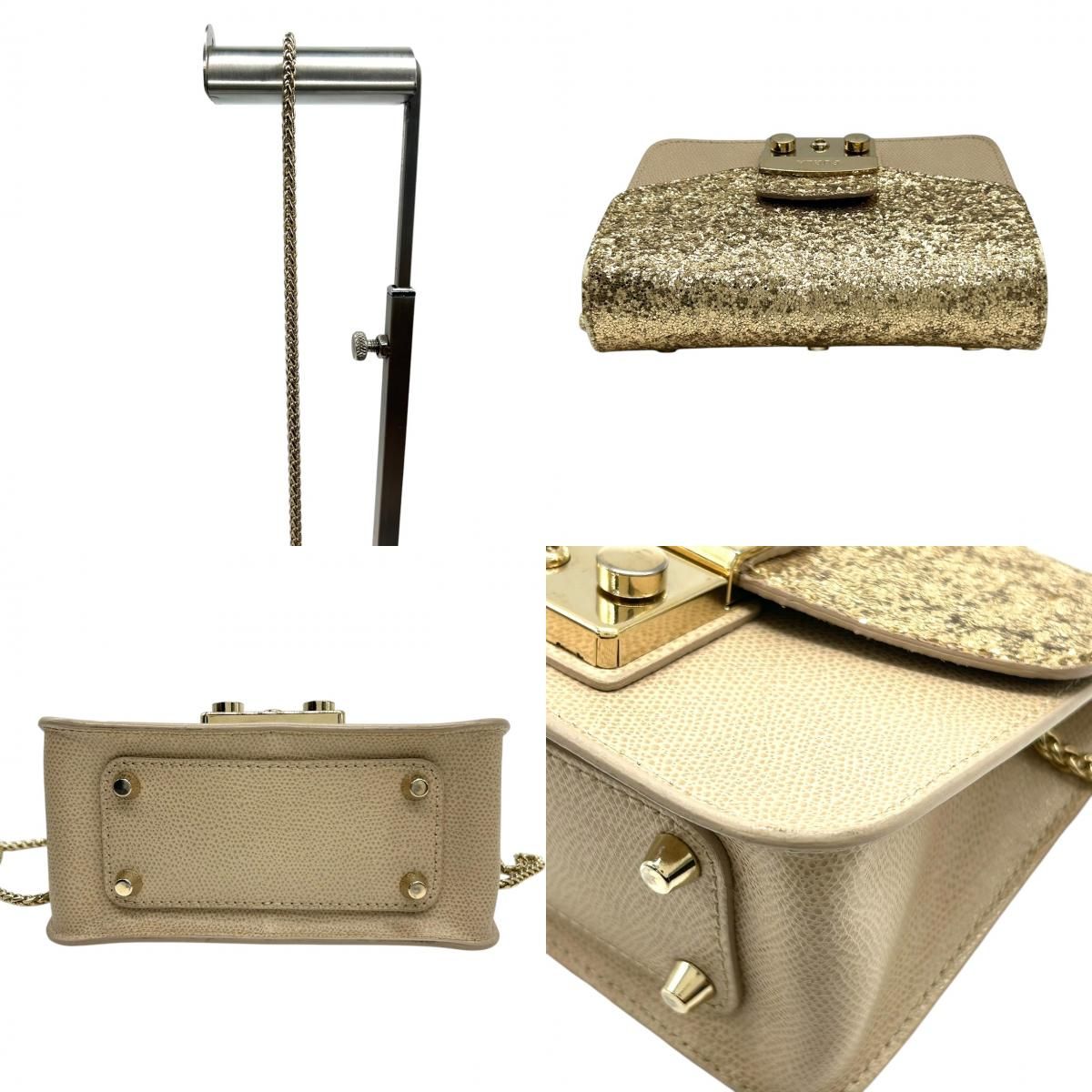 美品】FURLA フルラ メトロポリス チェーンショルダーバッグ ミニ  