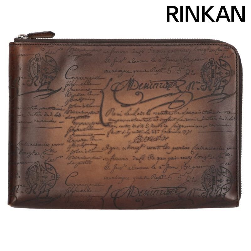 ベルルッティ ニノGM スクリットレザークラッチバッグ メンズ